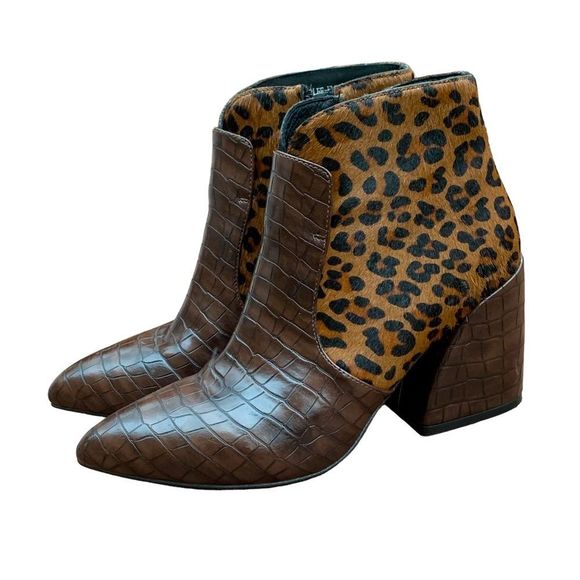 Jeffrey Campbell Shoes - New! Jeffrey Campbell Bentlee Boot size 6 Croc Embossed & Cheetah